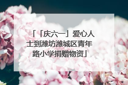 「庆六一」爱心人士到潍坊潍城区青年路小学捐赠物资