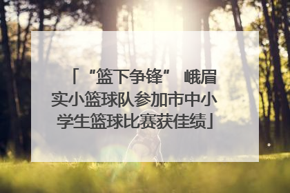 “篮下争锋” 峨眉实小篮球队参加市中小学生篮球比赛获佳绩