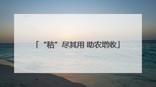 “秸”尽其用 助农增收
