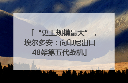“史上规模最大”，埃尔多安：向印尼出口48架第五代战机