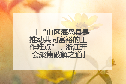 “山区海岛县是推动共同富裕的工作难点”，浙江开会聚焦破解之道