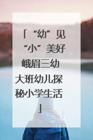 “幼”见“小”美好 峨眉三幼大班幼儿探秘小学生活