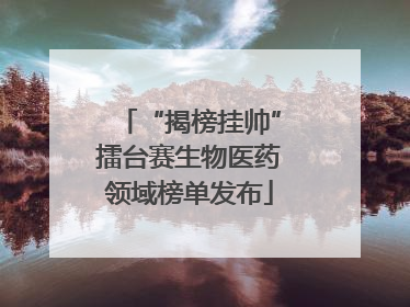 “揭榜挂帅”擂台赛生物医药领域榜单发布
