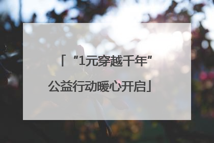 “1元穿越千年”公益行动暖心开启
