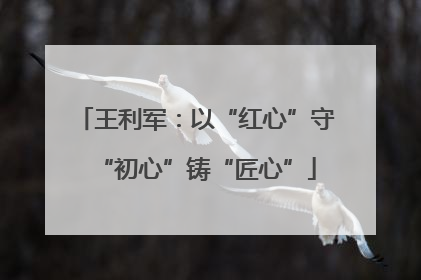 王利军：以“红心”守“初心”铸“匠心”