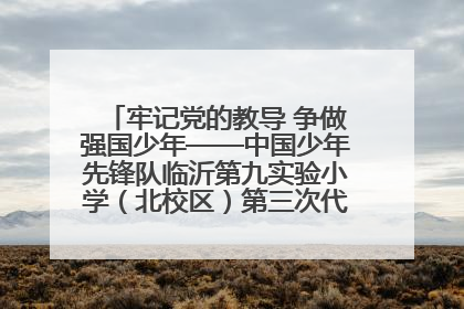 牢记党的教导 争做强国少年——中国少年先锋队临沂第九实验小学（北校区）第三次代表大会胜利召开