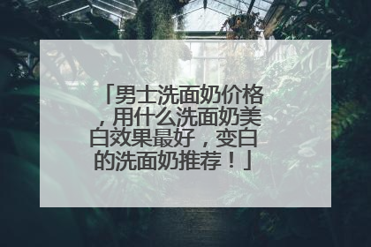 男士洗面奶价格，用什么洗面奶美白效果最好，变白的洗面奶推荐！