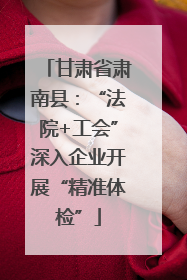 甘肃省肃南县：“法院+工会”深入企业开展“精准体检”
