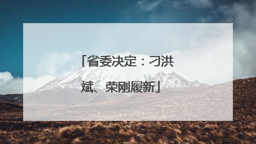 省委决定：刁洪斌、荣刚履新