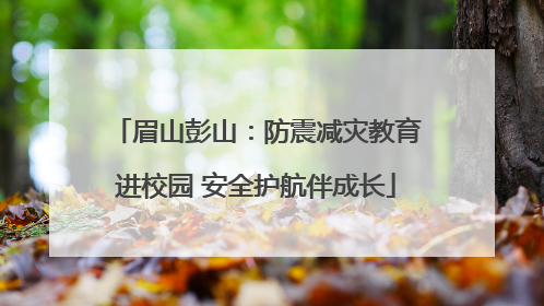 眉山彭山：防震减灾教育进校园 安全护航伴成长