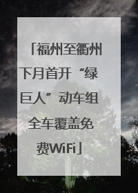 福州至衢州下月首开“绿巨人”动车组 全车覆盖免费WiFi