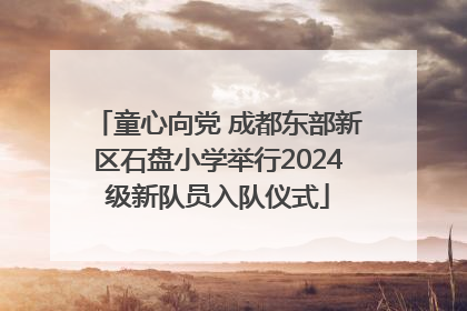 童心向党 成都东部新区石盘小学举行2024级新队员入队仪式