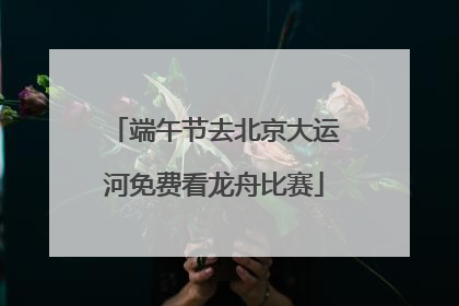 端午节去北京大运河免费看龙舟比赛