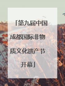 第九届中国成都国际非物质文化遗产节开幕