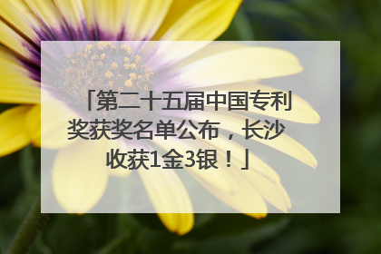 第二十五届中国专利奖获奖名单公布，长沙收获1金3银！