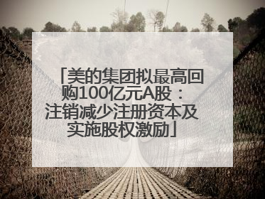美的集团拟最高回购100亿元A股：注销减少注册资本及实施股权激励