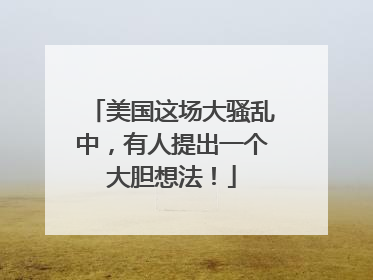 美国这场大骚乱中，有人提出一个大胆想法！
