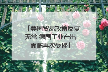 美国贸易政策反复无常 德国工业产出面临再次受挫