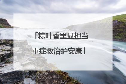 粽叶香里显担当 重症救治护安康