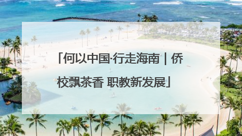 何以中国·行走海南｜侨校飘茶香 职教新发展