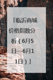 临沂商城价格指数分析（6月5日—6月11日）