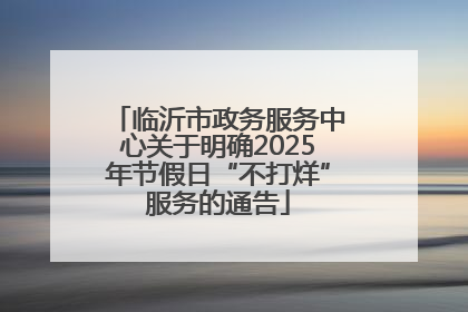 临沂市政务服务中心关于明确2025年节假日“不打烊”服务的通告