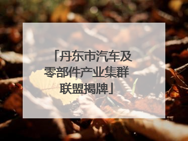 丹东市汽车及零部件产业集群联盟揭牌