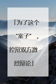 为了这个“案子”，控辩双方激烈辩论