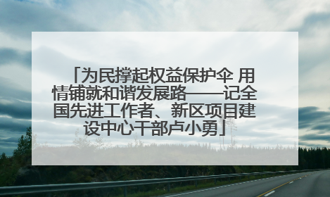 为民撑起权益保护伞 用情铺就和谐发展路——记全国先进工作者、新区项目建设中心干部卢小勇