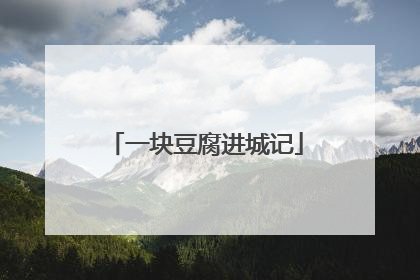 一块豆腐进城记