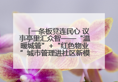 一条板凳连民心 议事亭里汇众智——“温暖城管”+“红色物业”城市管理进社区新模式绘就城市管理社区治理新画卷