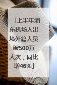 上半年浦东机场入出境外籍人员破500万人次，同比增46%