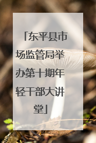 东平县市场监管局举办第十期年轻干部大讲堂