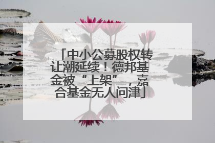 中小公募股权转让潮延续！德邦基金被“上架”，嘉合基金无人问津