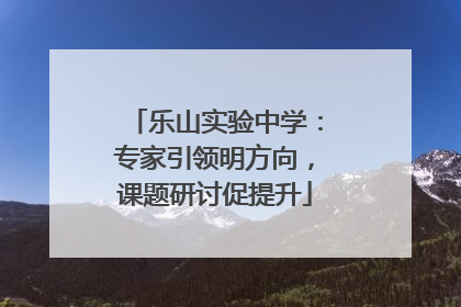 乐山实验中学：专家引领明方向，课题研讨促提升