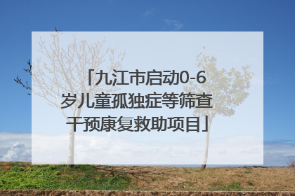 九江市启动0-6岁儿童孤独症等筛查干预康复救助项目