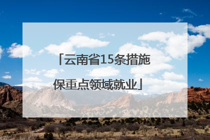 云南省15条措施保重点领域就业