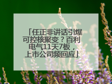 任正非讲话引爆可控核聚变？百利电气11天7板，上市公司频回应