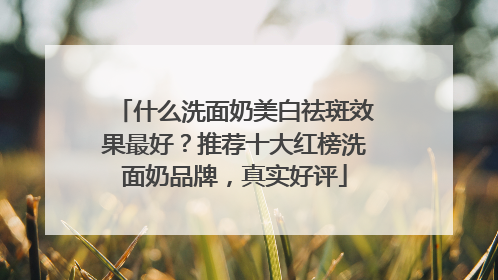 什么洗面奶美白祛斑效果最好？推荐十大红榜洗面奶品牌，真实好评