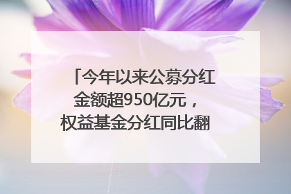 今年以来公募分红金额超950亿元，权益基金分红同比翻倍｜招财猫