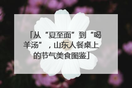 从“夏至面”到“喝羊汤”，山东人餐桌上的节气美食图鉴