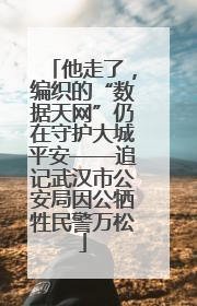 他走了，编织的“数据天网”仍在守护大城平安——追记武汉市公安局因公牺牲民警万松