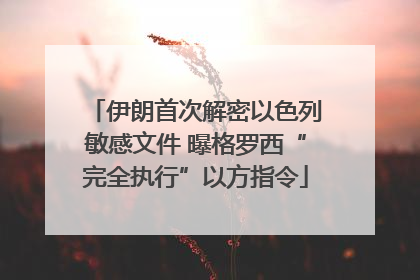 伊朗首次解密以色列敏感文件 曝格罗西“完全执行”以方指令
