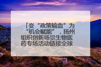 变“政策输血”为“机会赋能”，扬州组织创新场景生物医药专场活动链接全球“隐形冠军”