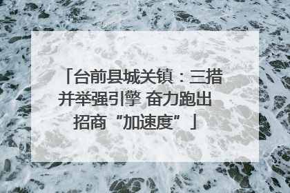 台前县城关镇：三措并举强引擎 奋力跑出招商“加速度”