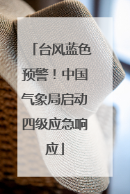 台风蓝色预警！中国气象局启动四级应急响应