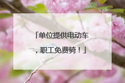 单位提供电动车，职工免费骑！