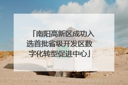 南阳高新区成功入选首批省级开发区数字化转型促进中心