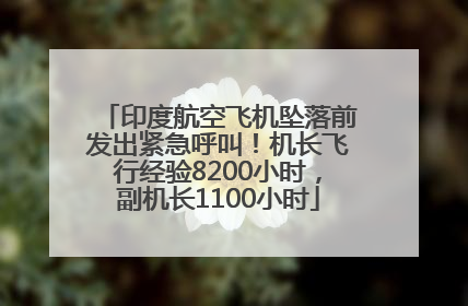印度航空飞机坠落前发出紧急呼叫！机长飞行经验8200小时，副机长1100小时