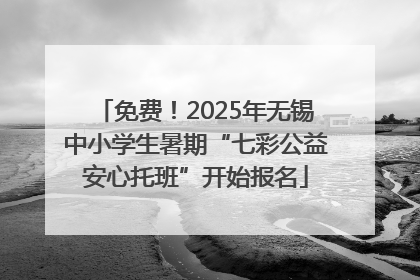 免费！2025年无锡中小学生暑期“七彩公益安心托班”开始报名